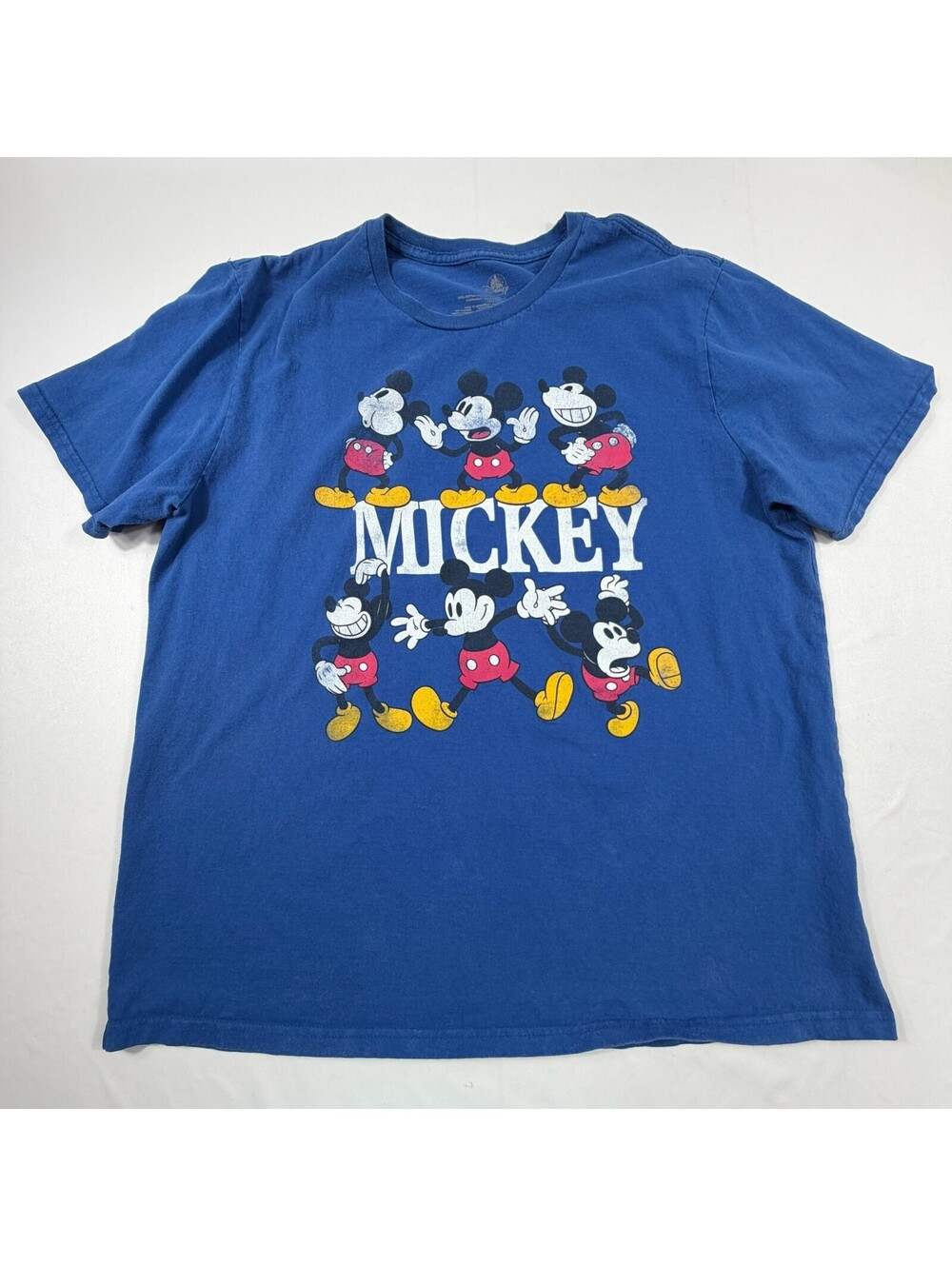 Disney Mickey Mouse Graphic T-Shirt 2XL Blue Cotton